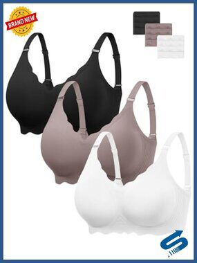 Seamless Wireless Push Up Bra with Removable Gel Pads, Full Coverage T-Shirt